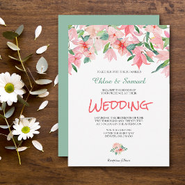 Invitación a la boda del borde floral verde de cor