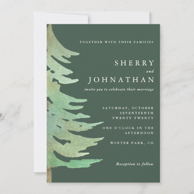 Invitación a la boda del bosque acuático (Anverso)