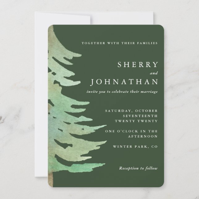 Invitación a la boda del bosque acuático (Anverso)