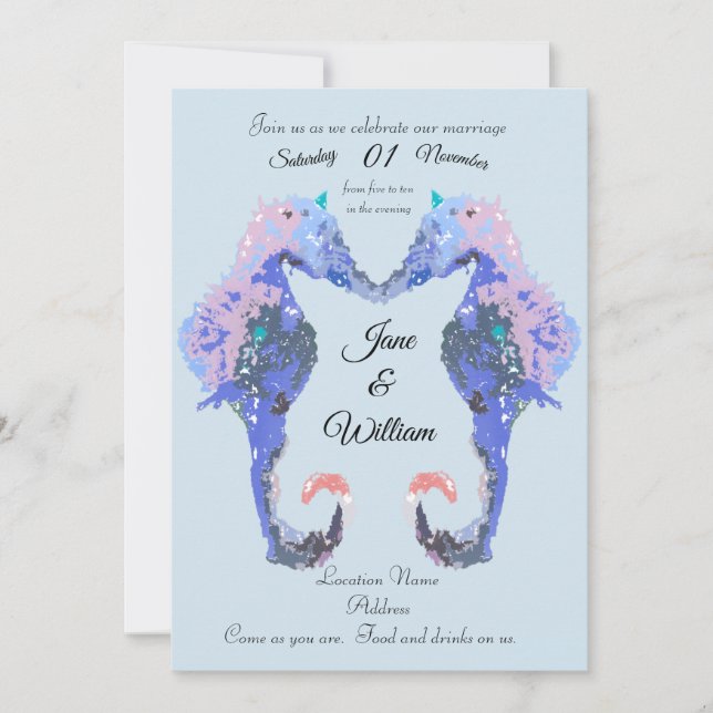 Invitación a la boda del caballito de mar (Anverso)