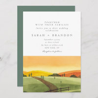 Invitación a la boda del campo Verde de color de a