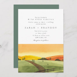 Invitación a la boda del campo Verde de color de a