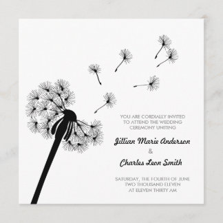 Invitación a la boda del candelabro negro y blanco