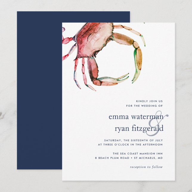 Invitación a la boda del cangrejo rojo (Anverso / Reverso)
