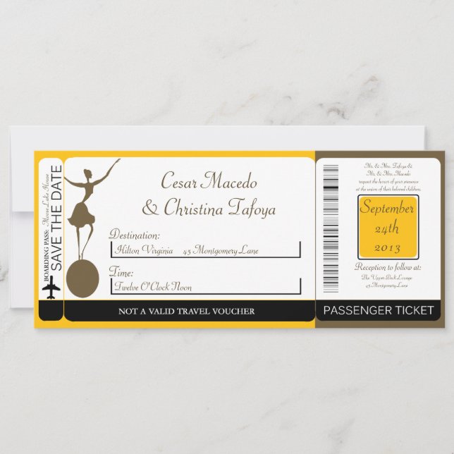 Invitación a la boda del carnaval con tarjeta de e (Anverso)