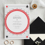 Invitación a la boda del Casino por impresiones de<br><div class="desc">Elegante y contemporáneo diseño boda con temática de casino en rojo,  negro y blanco por Shelby Allison. Haga clic en el enlace Colección de Bodas del Casino para ver los artículos que coincidan,  como invitaciones,  tarjetas rsvp,  favores,  pegatinas y más.</div>