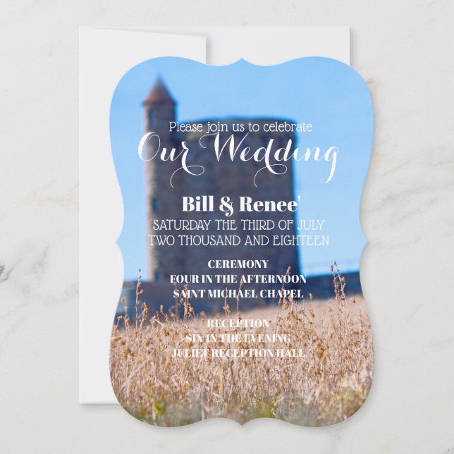 Invitación a la boda del castillo (Anverso)