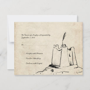 Invitación a la boda del Castillo de Arena Vintage
