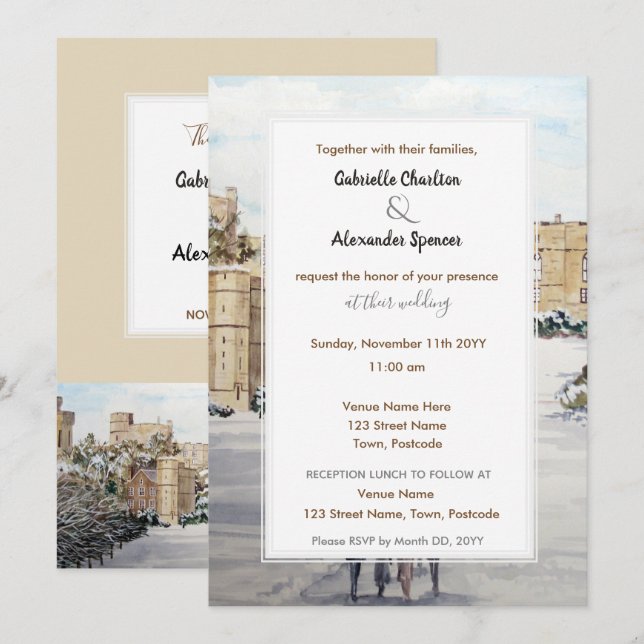 Invitación a la boda del Castillo de Windsor (Anverso / Reverso)