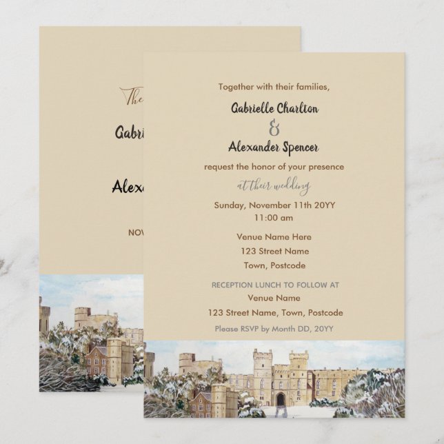 Invitación a la boda del Castillo de Windsor (Anverso / Reverso)