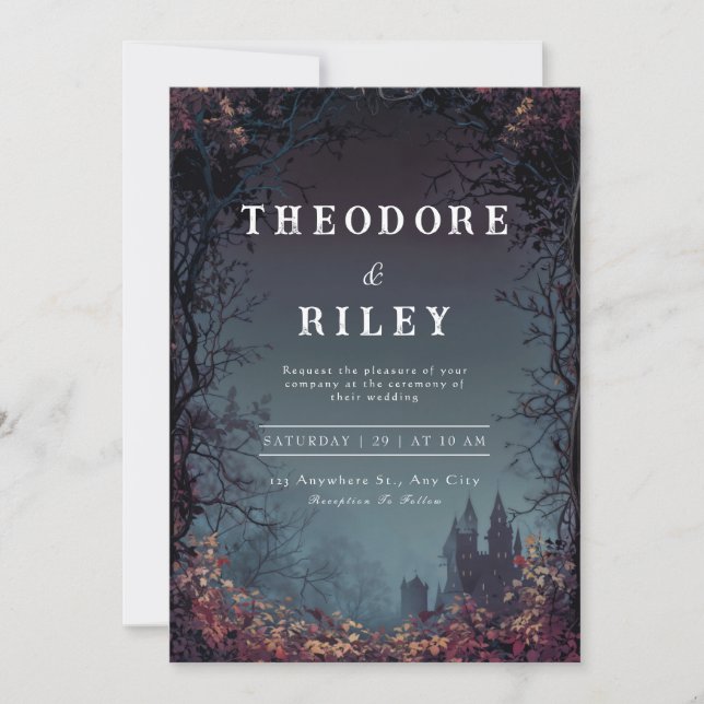 Invitación a la boda del castillo místico (Anverso)