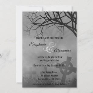 Invitación a la boda del cementerio del humo gótic