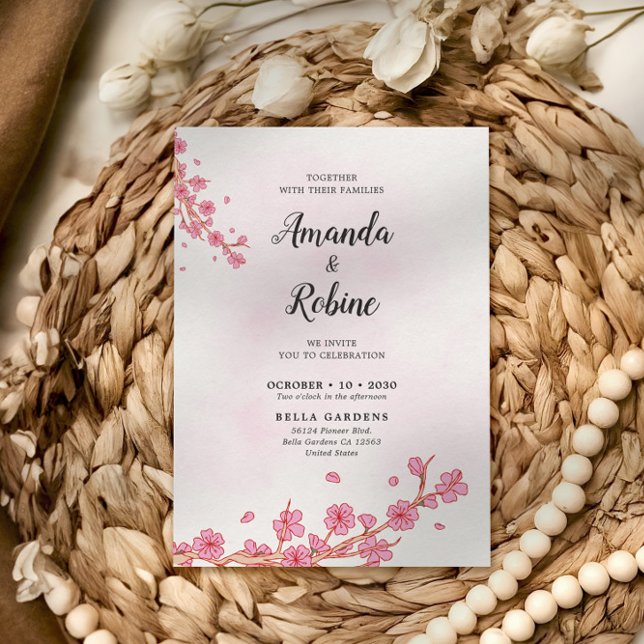 Invitación a la boda del cerezo en flor (Subido por el creador)