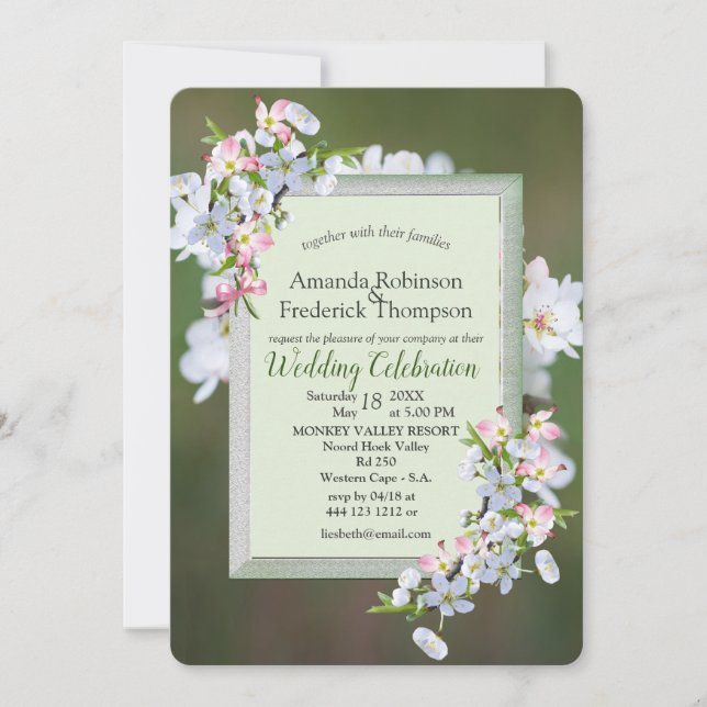 Invitación a la boda del cerezo en flor (Anverso)