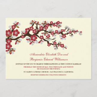 Invitación a la boda del cerezo en flor (arándano)