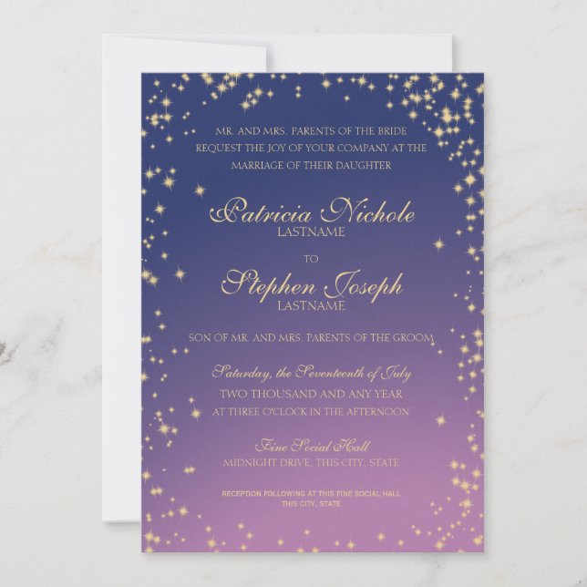 Invitación a la boda del cielo de Twinkle (Anverso)