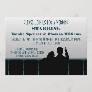 Invitación a la boda del cine, azul