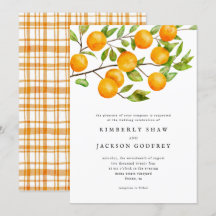 Invitación a la boda del cítrico naranja