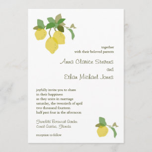 Invitación a la boda del cítrico tropical