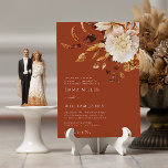 Invitación a la boda del cobre de otoño<br><div class="desc">Invitación a la Boda de Cobre de Acuarela Moderna de Otoño. Esta elegante y rústica invitación a la boda incluye naranja quemado con acuarela pintada a mano y hojas de terracota,  dahlias crema y beige,  y hermosos rosas de color rojizo perfectos para un boda otoño o otoño.</div>