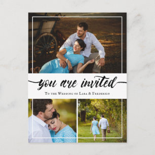Invitación a la boda del Collage de fotos con guió
