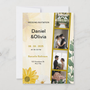 Invitación a la boda del Collage de fotos de color