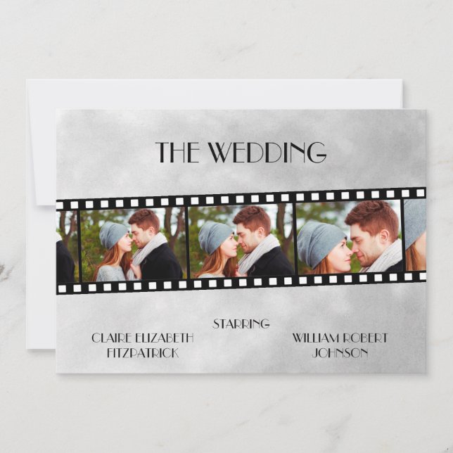Invitación a la boda del Collage de fotos de la pe (Anverso)