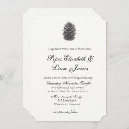 Invitación a la boda del cono de pino