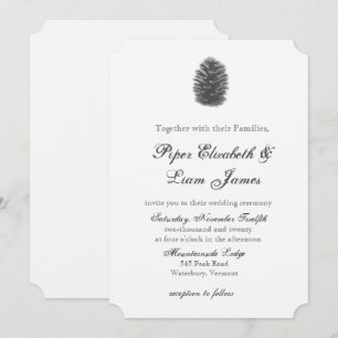 Invitación a la boda del cono de pino
