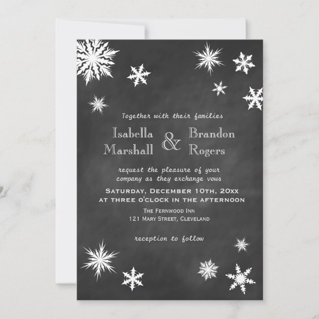 Invitación a la boda del copo de nieve (Anverso)