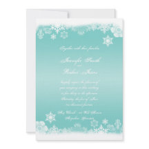 Invitación a la boda del copo de nieve blanco azul
