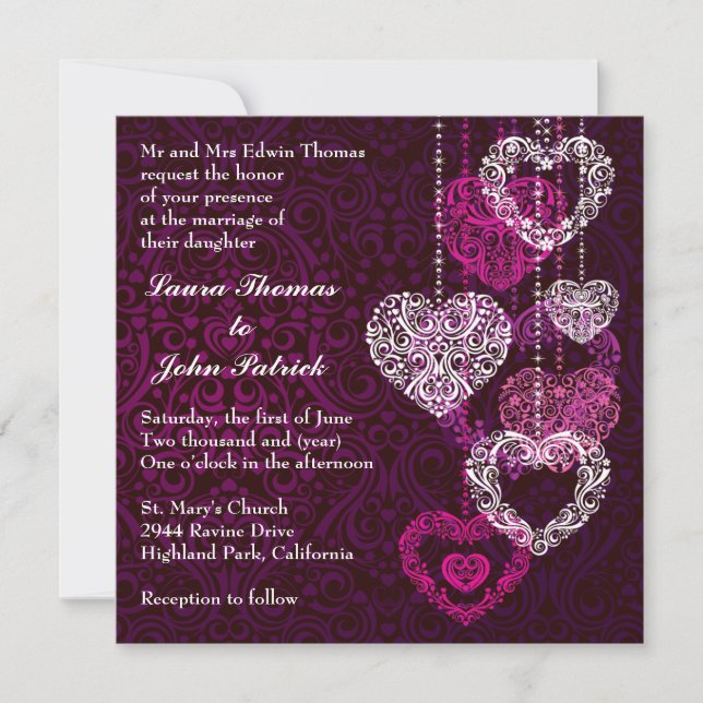 Invitación a la boda del corazón (Anverso)