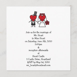 Invitación a la boda del corazón - cuadrado
