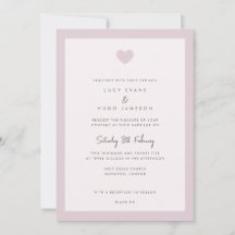 Invitación a la boda del corazón del amor rosado d