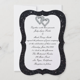 Invitación a la boda del corazón del diamante del