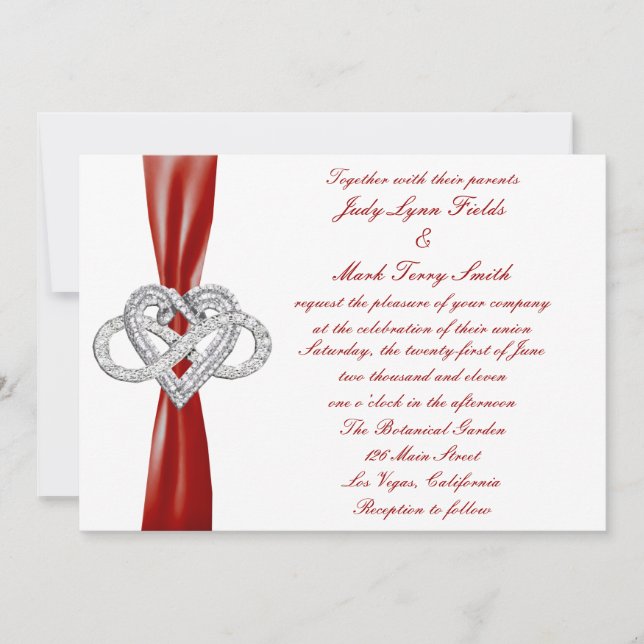 Invitación a la boda del corazón del Infinito Rojo (Anverso)