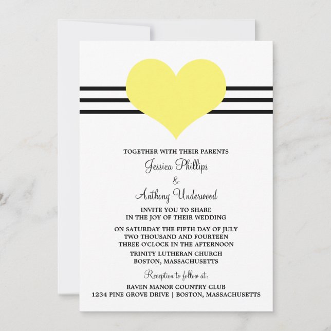 Invitación a la boda del corazón del sangre, amari (Anverso)