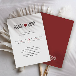 Invitación a la boda del corazón minimalista