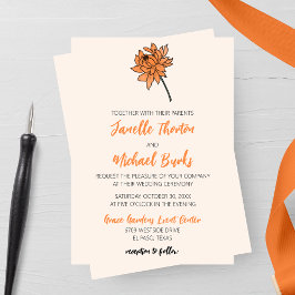 Invitación a la boda del crisantemo minimalista