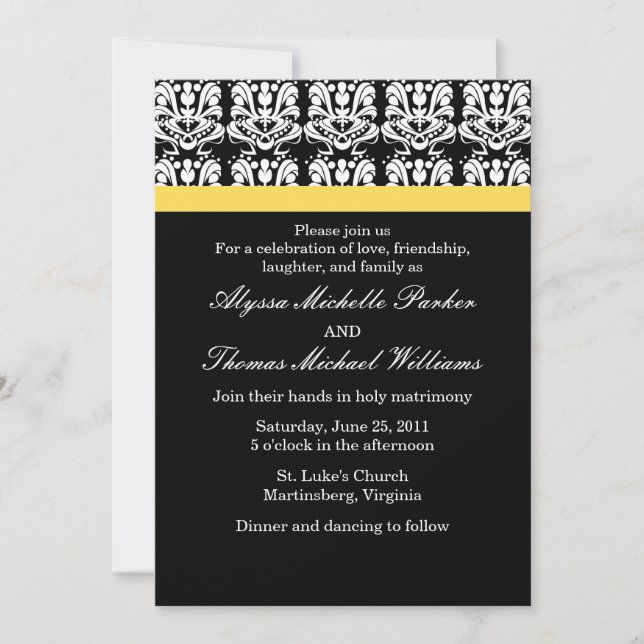 Invitación a la boda del Damasco (Amarillo) (Anverso)