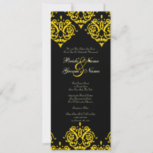 Invitación a la boda del Damasco Amarillo y Negro