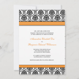 Invitación a la boda del Damasco clásico (cintas n