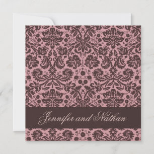 Invitación a la boda del Damasco de PINK y CHOCOLA