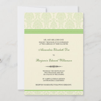 Invitación a la boda del Damasco encantador (crema