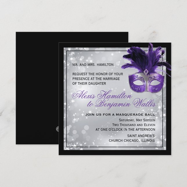 Invitación a la boda del desfile (Anverso / Reverso)