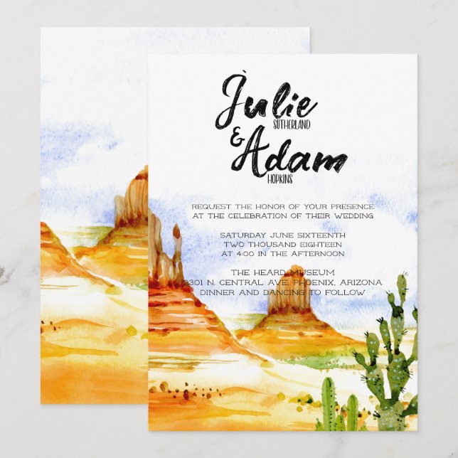 Invitación a la boda del desierto (Anverso / Reverso)