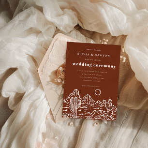 Invitación a la boda del desierto de la línea Cact