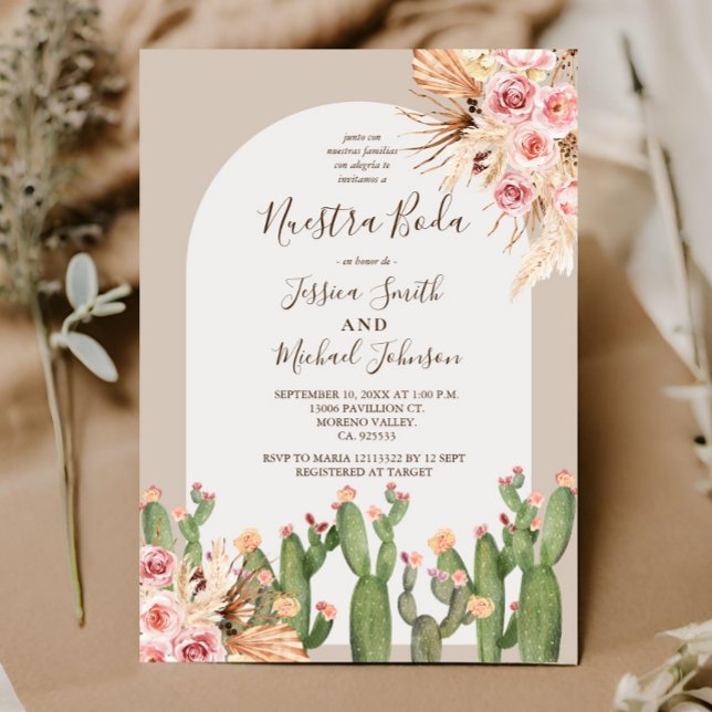Invitación a la boda del desierto de Pampas Cactus (Subido por el creador)