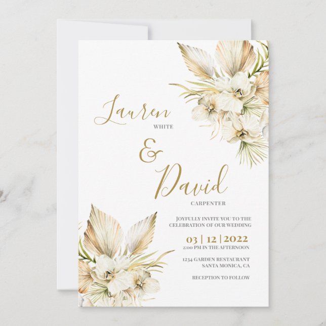 Invitación a la boda del desierto del Boho (Anverso)