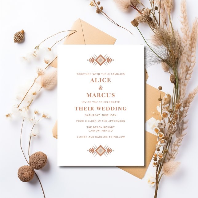 Invitación a la boda del desierto del suroeste de  (Southwestern Summer Desert Wedding Invitation)